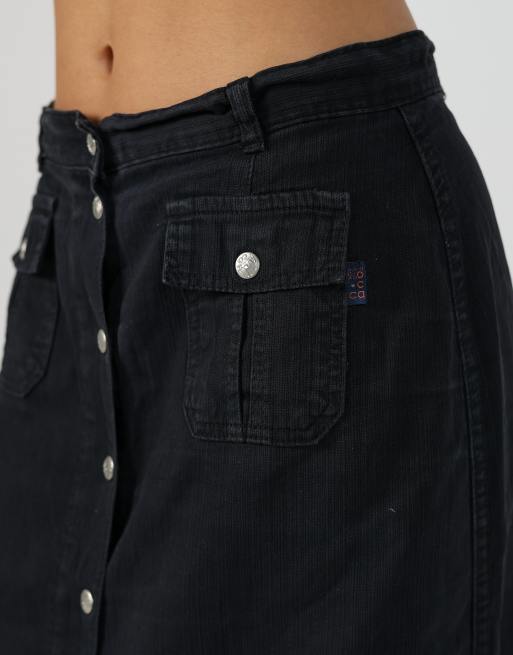Vintage Kocca S denim maxi skirt in black, 4 of 4