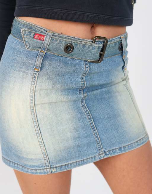 Vintage Kocca XS denim mini skirt in light blue, 4 of 4