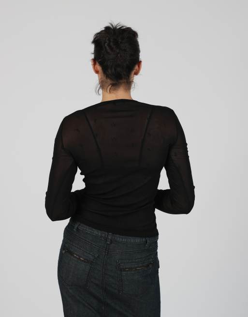 Vintage Kookai S mesh top in black, 2 of 4