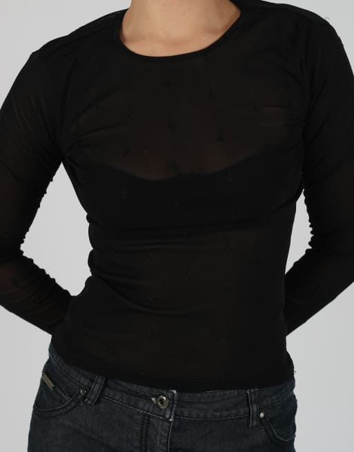 Vintage Kookai S mesh top in black, 4 of 4