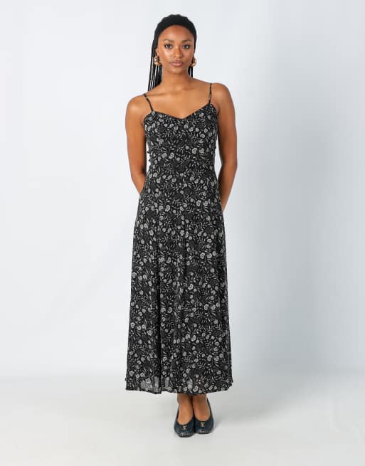 Vintage Kookai S woven maxi dress in black