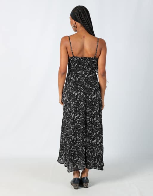 Vintage Kookai S woven maxi dress in black | ASOS