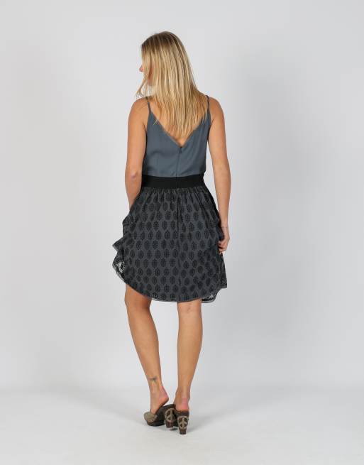 Vintage Kookai S woven midi dress in grey, 3 of 4