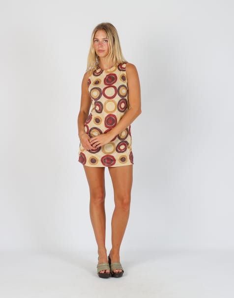 Vintage Kookai S woven midi dress in tan - view 1
