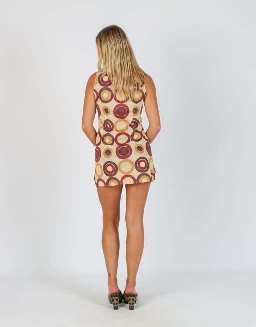 Vintage Kookai S woven midi dress in tan, 3 of 4