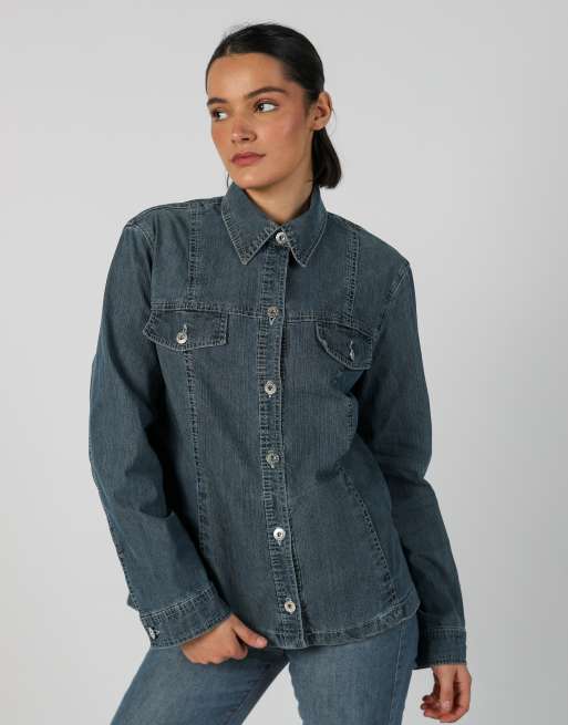 Vintage Krizia Jeans M shirt in blue, 3 of 4
