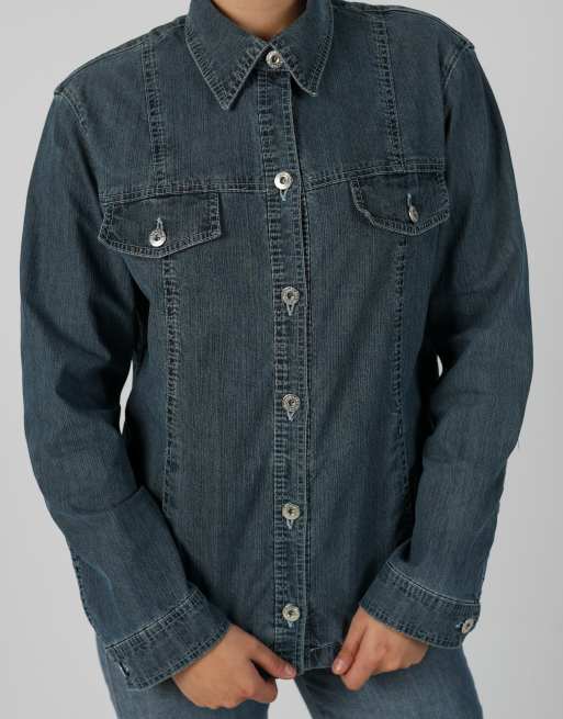 Vintage Krizia Jeans M shirt in blue, 4 of 4