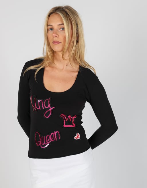 Vintage Kukul S long sleeve top in black, 3 of 4