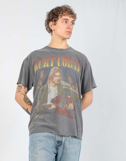 Vintage Kurt Cobain xl t-shirt in charcoal grey | ASOS