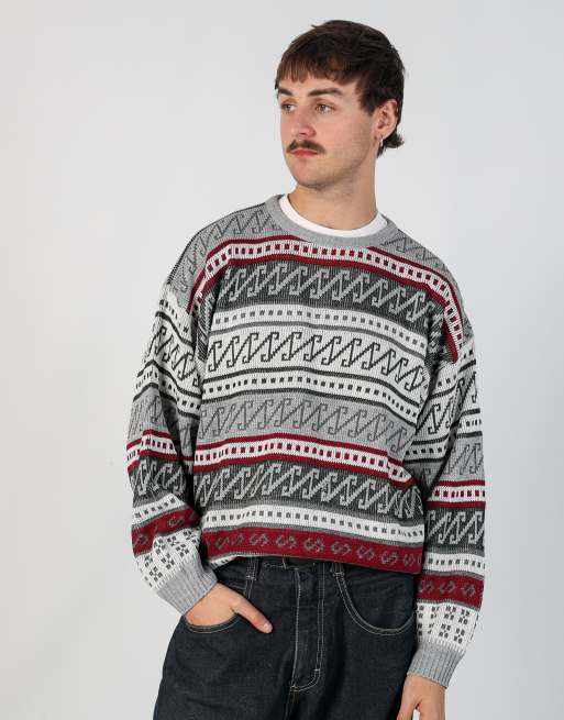 Vintage  l knit sweatshirt in grey