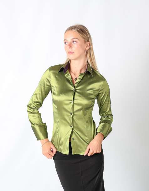 Vintage La Guglielmina S shirt in dark green - view 1
