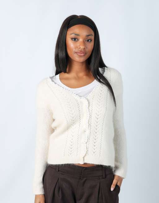Vintage La Maille Sezane M knitted jumper in cream