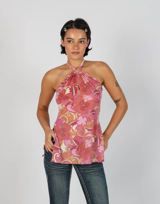 Vintage LA Movers S woven top in pink, 1 of 4