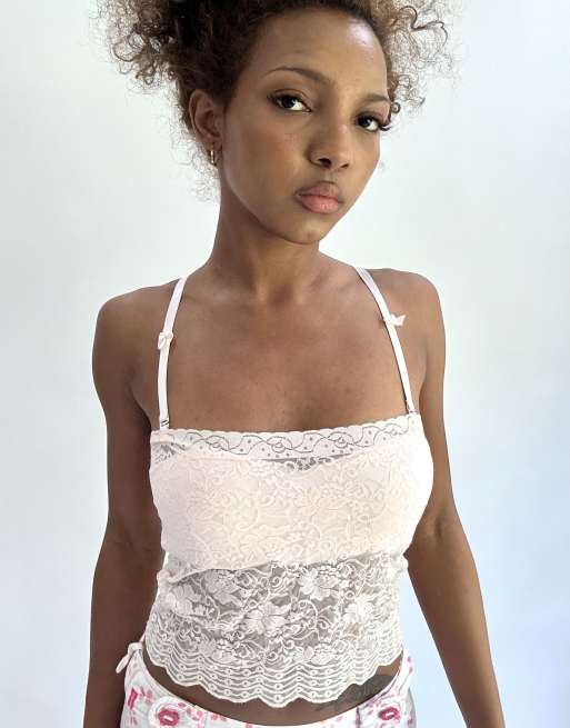 Vintage lace cami in pink