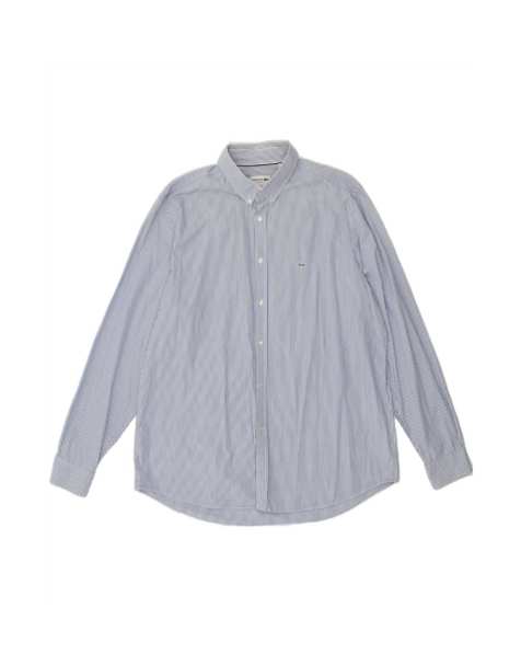 Vintage Lacoste Classic Fit Shirt Size 18 45 XL In Blue Pinstripe - view 1