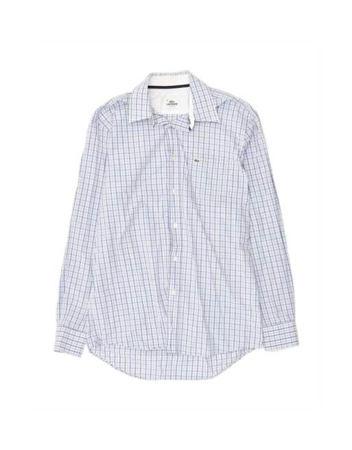 Vintage Lacoste Classic Fit Shirt Size 40 Medium In Blue Check