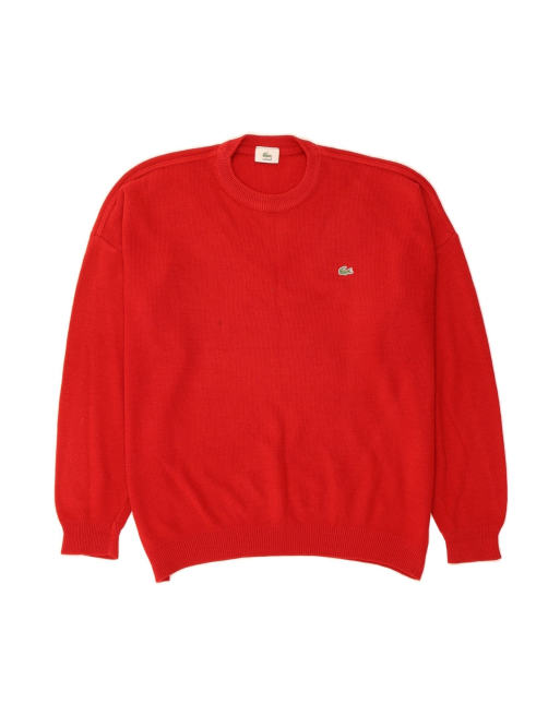 Vintage Lacoste Crew Neck Jumper Size 7 2XL In Red