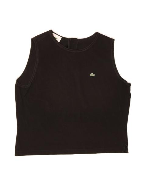 Vintage Lacoste Crop Vest Top Size 44 Large In Black - view 1