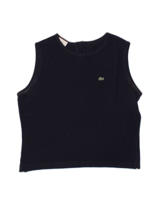 Vintage Lacoste Crop Vest Top Size 46 XL In Blue