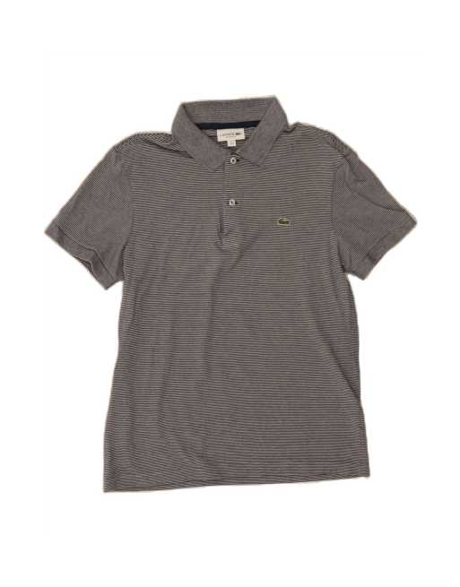 Vintage Lacoste Fit Polo Shirt Size 4 Medium In Blue Pinstripe