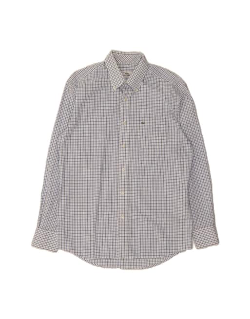Vintage Lacoste Fit Shirt Size 42 Large In Blue Check