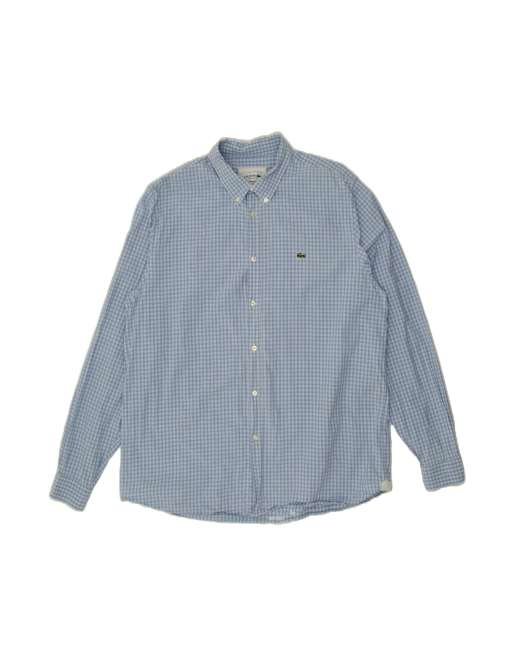 Vintage Lacoste Fit Shirt Size 44 XL In Blue Check
