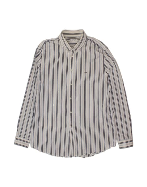 Vintage Lacoste Fit Shirt Size 45 XL In Grey Striped - view 1