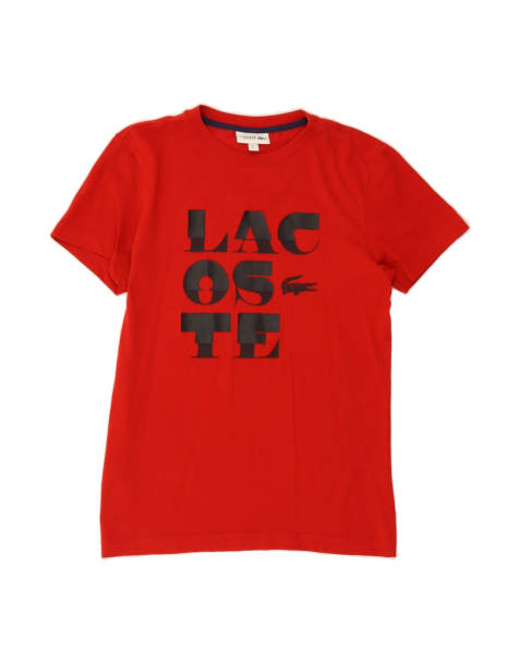 Vintage Lacoste Graphic T-shirt Top Size 3 Small In Red - view 1