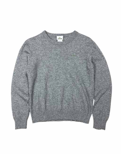 Vintage Lacoste Knitted Crewneck Jumper size s in grey