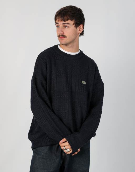 Vintage Lacoste l knit sweatshirt in navy blue