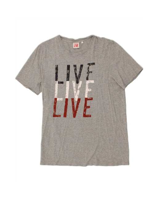 Vintage Lacoste Live Graphic T-shirt Top Size 5 Large In Grey