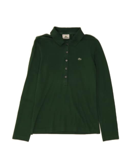 Vintage Lacoste Long Sleeve Polo Shirt Size 36 Small In Green