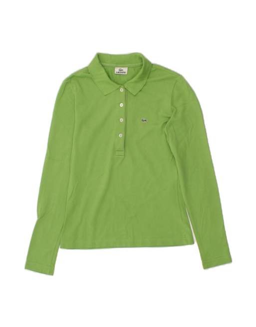 Vintage Lacoste Long Sleeve Polo Shirt Size 38 Medium In Green