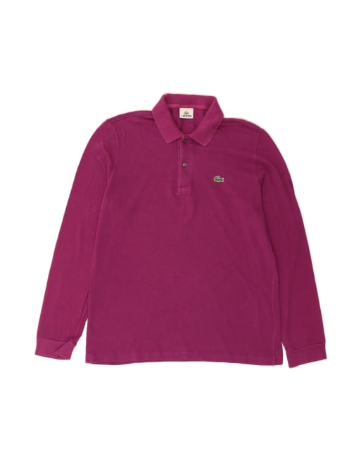 Vintage Lacoste Long Sleeve Polo Shirt Size 4 Medium In Purple