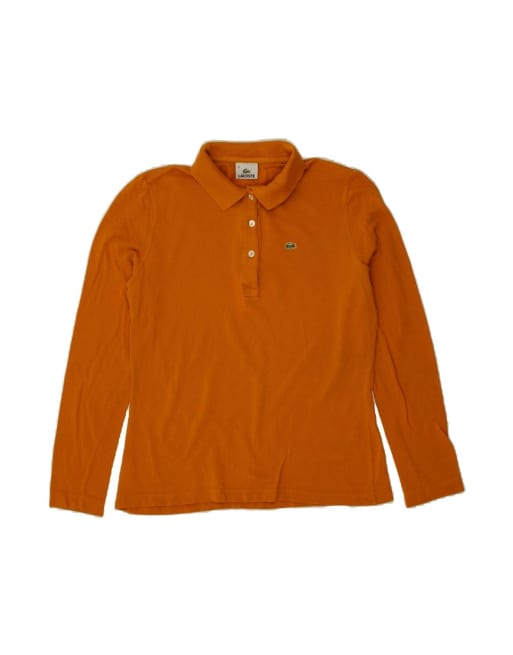 Vintage Lacoste Long Sleeve Polo Shirt Size 42 Large In Orange