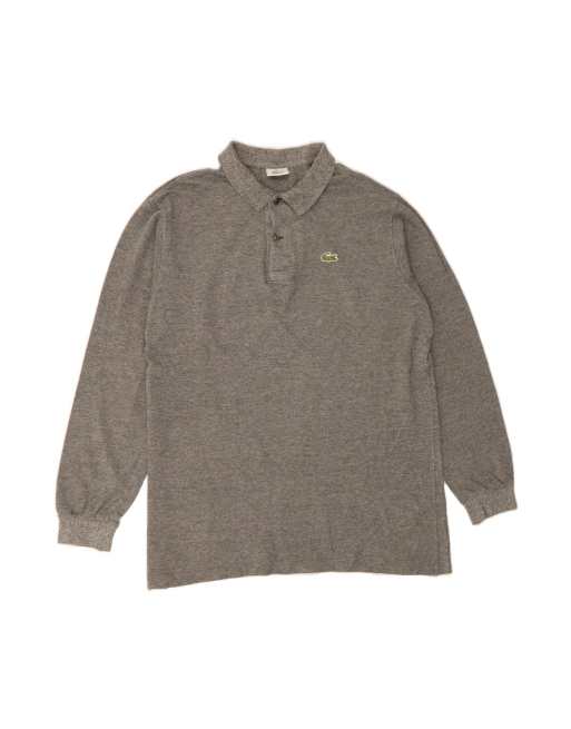 Vintage Lacoste Long Sleeve Polo Shirt Size 6 XL In Grey