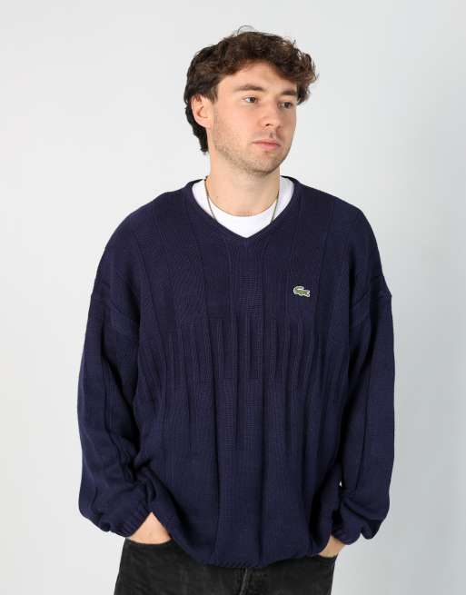 Vintage Lacoste m knit sweatshirt in navy blue