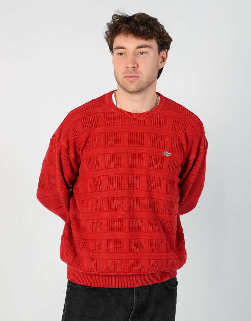Vintage Lacoste m knit sweatshirt in red
