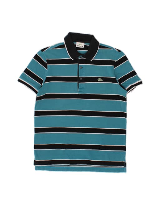 Vintage Lacoste Polo Shirt Size 3 Small In Blue Striped
