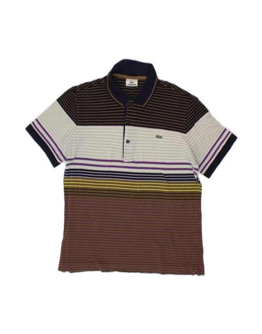 Vintage Lacoste Polo Shirt Size 3 Small In Multicoloured Striped