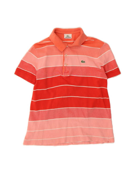 Vintage Lacoste Polo Shirt Size 3 Small In Red Striped