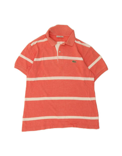 Vintage Lacoste Polo Shirt Size 4 Medium In Orange Striped