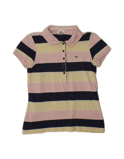 Vintage Lacoste Polo Shirt Size 40 Medium In Multicoloured Striped