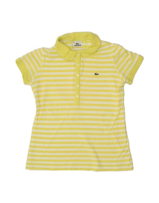 Vintage Lacoste Polo Shirt Size 40 Medium In Yellow Striped
