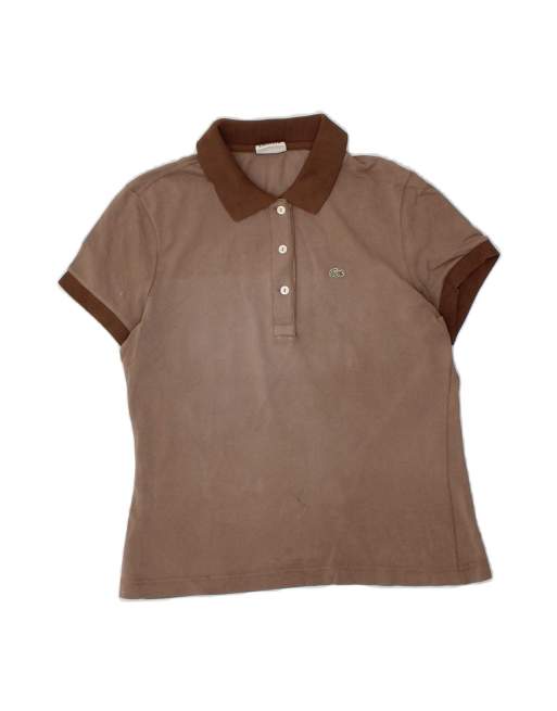 Vintage Lacoste Polo Shirt Size 42 Large In Brown