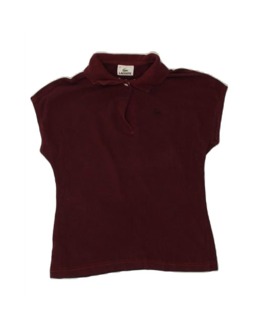 Vintage Lacoste Polo Shirt Size 42 Large In Burgundy