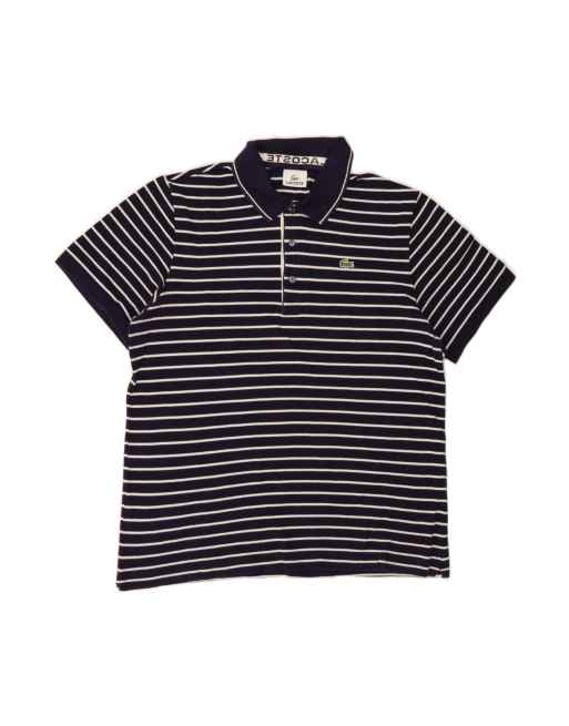 Vintage Lacoste Polo Shirt Size 6 XL In Blue Striped