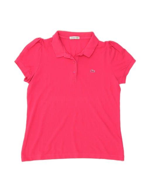 Vintage Lacoste Polo Shirt UK 14 Medium In Pink