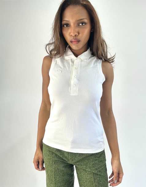Vintage Lacoste polo top in white - view 1