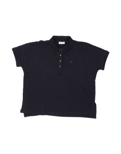 Vintage Lacoste Relaxed Fit Polo Shirt Uk 12/14 Medium In Blue